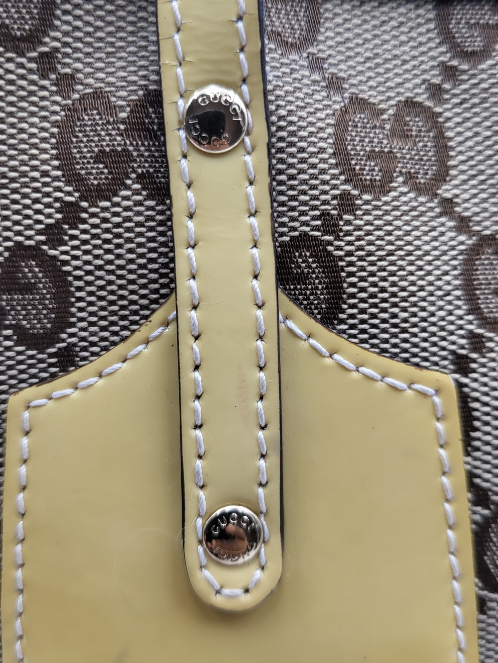 GUCCI GG Canvas Web Sherry Line Patent Leather Jolie Large Tote Bag..Auth W/COA - Picture 8 of 16